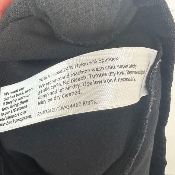 EILEEN FISHER Pants Size Small P Crepe Pull On Elastic Waist Black Pockets - Picture 7 of 9